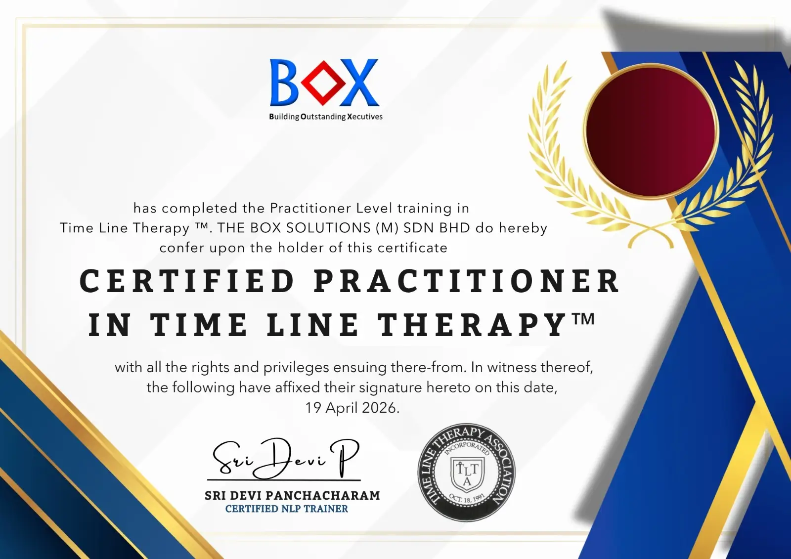 Time Line Therapy® Practitioner Certification