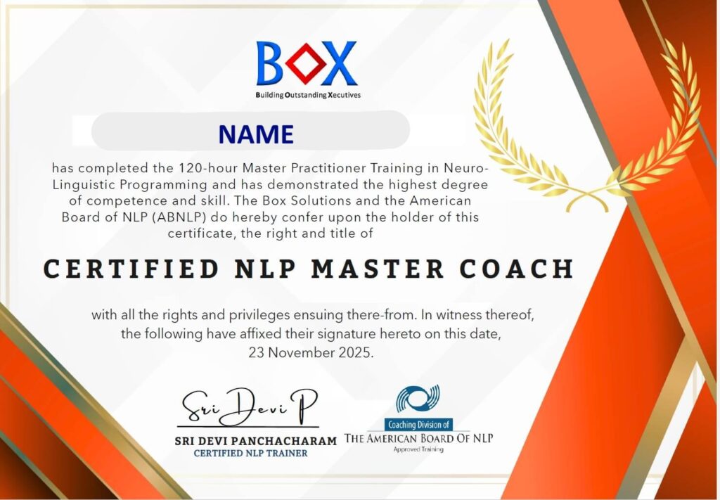 NLP Master Coach cert