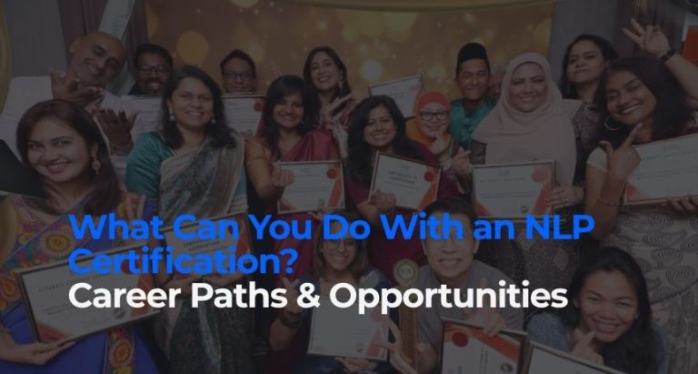 A group of young Malaysian professionals showing their NLP certifications